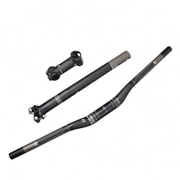 YOWYOM Manillares de bicicleta de montaña YYOMXXOM Juego de Manillar de Bicicleta de Fibra de Carbono 3K Manillar de ala Plana + vástago + Asiento de Asiento MTB MTB Mountain Bike Handlebar Piezas de Bicicleta (Color : Flat Handlebar Stem)