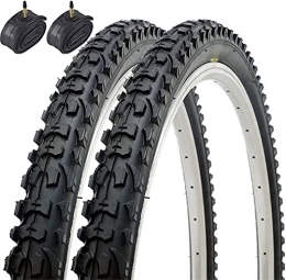 Cylficl Repuesta Cylficl Par de neumáticos plegables de bicicleta de montaña híbrida MTB 26 x 1.95 53-559 y tubos interiores