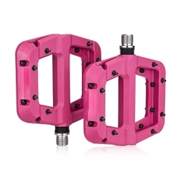 AIRAXE Pedales de bicicleta de montaña AIRAXE Pedal de Bicicleta Nylon 2 Rodamiento Compuesto 9 / 16 Pedal de Bicicleta de montaña Alta Resistencia Surfir de Pedal de Bicicleta for el Camino for la Carretera BMX (Color : Pink)