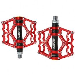 Amyove Pedales de Bicicleta Ultraligeros Ciclismo de Aluminio Pedales de rodamiento sellados CNC MTB Mountain Bike Accesorios Negro Rojo Tamao Especial