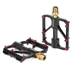 BAIHOGI Pedal de Bicicleta Plana Ultralight 3 Pedales de rodamiento Sellado Pedales de Bicicleta de montaña MTB Pedales de Plataforma Amplia Accesorios de Bicicleta (Color : PD-M86C-Ti Gold)