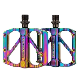 Niktule Pedales de bicicleta de montaña Bicycle Flat Pedals, Mountain Bike Pedal Aluminum Alloy Non-Slip Clipless Hybrid City Ladies Adult Junior