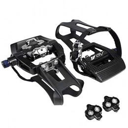 BV Pedales de bicicleta Shimano SPD compatibles de 9/16 pulgadas con clips para los dedos (tacos SPD incluidos) - Pedales de bicicleta Spin/Interior/Ejercicio/Peloton