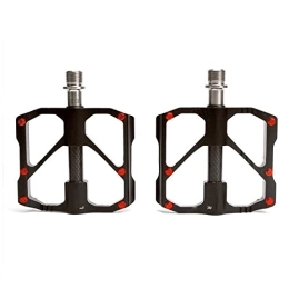 CJSTORE Pedales Bicicleta, Montaña Bicicleta Bici Carretera Pedales de Aleación de Aluminio con 3 Rodamientos, Tubo de Eje Fibra de Carbono, para Mountain Bike, Bici Carretera, 1 Pair Negro