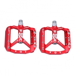 CLISPEED 1 par de Pedales de Bicicleta de Metal Pedales de Ciclismo Antideslizantes para Accesorios de Piezas de Bicicleta de Montaa (Rojo)