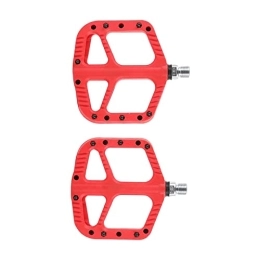 F Fityle Pedales de bicicleta de montaña F Fityle 2 Pedales para Bicicleta de montaña, ultraligeros, Antideslizantes, con Clavos Anchos y Planos para Bicicleta de Carretera, Ciclo de Viaje, Rojo