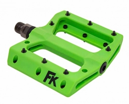 FK Cycling Pedales de bicicleta de montaña FK Cycling Pedales Bicicleta BMX, Freestyle, Fixie, MTB, ATB, Ancho Plataforma de Nylon Alta Resistencia, Eje CR-mo (Verde)