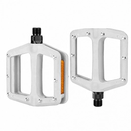 FSJD Repuesta FSJD Pedales de Bicicleta de montaña Pedales de Plataforma de Bicicleta de Fibra de Nailon livianos para Ciclismo 9 / 16", Blanco, 10, 3 cm × 10, 8 cm × 2, 7 cm