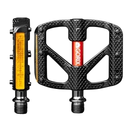 GORIX Repuesta GORIX Pedales planos de bicicleta ancha ligera con reflector Road Mountain MTB Bicycle(GX-FY610)