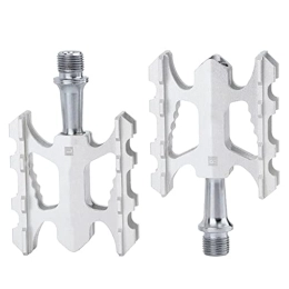 ihreesy 2Pcs Pedales de Bicicleta de Montaña,Montaña Bicicleta Pedales Pedales de Bicicleta Ligeros Antideslizantes Pedales de Bicicleta Universales de 9/16 pulgadas para Carretera MTB,Plata