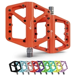 IMPALAPRO Repuesta IMPALAPRO - Pedales MTB de Nylon Antideslizante - para BMX, Bicicleta Montaña, Carretera, Paseo o Spinning - 9 / 16 Pulgadas (Naranja)