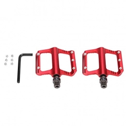 Jacksking Repuesta Jacksking Pedales de Ciclismo, 2 Piezas 9 / 16"Eje Aleación de Aluminio Bicicleta de montaña Plataforma de Bicicleta de Carretera Pedales livianos Piezas de Ciclismo(Rojo)