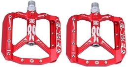 JJJ Pedal de bicicleta de montaña ultraligero Pedal de bicicleta de carretera Pedal de aleación de aluminio Kelos Piezas de equipo de bicicleta duradero (color: rojo)