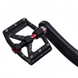 JNXFUZMG Pedales de Bicicletas de aleación de Aluminio Ultralight MTB Road Bike Pedales 9/16"3 Cojinete Sellado Antideslizante CNC Pedales de Ciclismo (Color : Black)