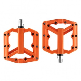 JQDMBH Pedales De Bicicleta Pedal Ultraligero MTB Pedales de Bicicletas de Nylon Fibra 4 Colores Big Pie Road Bike Rodamiento Pedales Bicicleta Piezas de Bicicleta (Color : Orange)