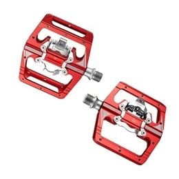 KLYSO Pedales de bicicleta de montaña KLYSO Pedal for Clips de Bicicleta Pedal Plataforma de Pedal de montaña Pedal híbrido de Bicicleta Dual Función (Color : Red)