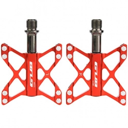 LLF Pedales para Bicicletas, Pedal De Bicicleta De Montaña, Un Par De Aleación De Aluminio Mountain Road Bike Pedales Livianos Reemplazo De Bicicletas (Rojo)