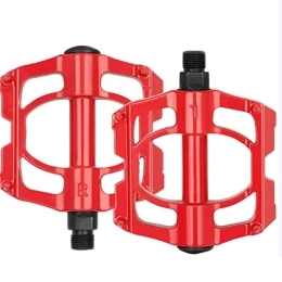 LOVEDELU Pedales de bicicleta de montaña LOVEDELU Pedales de Bicicleta de montaña Aluminio Antideslizantes y Duraderos con 2 Rodamientos, Universales para Bicicletas de Carretera y Disponibles, Rojo