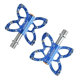 LSRRYD Pedales de bicicleta de montaña LSRRYD Pedales Bicicleta De Montaña MTB Ligeros Pedales Aleación De Aluminio Antideslizante Durable con 3 Cojinetes 9 / 16 Pulgadas Universal Bicicleta De Carretera BMX MTB Road Bici (Color : Blue)