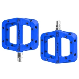 LYEAA 1 par de pedales de acero con clavos antideslizantes, pedal de bicicleta de montaña, pedales de nailon ligero, bicicleta de montaña, BMX, accesorios de pedales de bicicleta de carretera (azul)