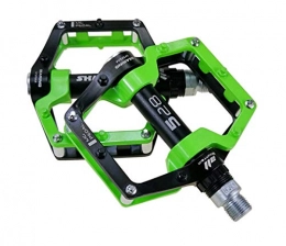 Co ko Repuesta MTB BMX Rodamiento Sellado Bicicleta CNC Aleación De Magnesio Road Mountain SPD Cleats Ultraligero Pedal De Bicicleta Piezas Piezas De Ciclismo para Deportes Al Aire Libre (Color : Green)