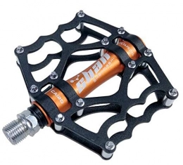 BGGPX Repuesta MTB Mountain Bike Pedales de aleación de Aluminio CNC Bicicletas reposapiés Big Flat Luz Ciclismo BMX Pedal MTB (Color : Orange)