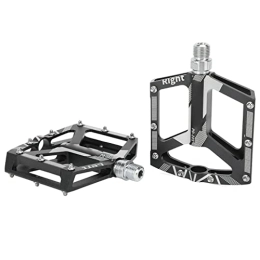 Demeras Repuesta Pedal de Bicicleta de Aleación de Aluminio, Pedales de Rodamiento de Bicicleta Universales, Fácil de Instalar, Plataforma Ancha de Rosca Estándar para Reparación de Bicicletas de Montaña(Negro)