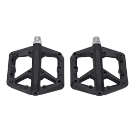 Alomejor Pedales de bicicleta de montaña Pedal de Bicicleta de Montaña Pedales de Plataforma de Bicicleta de Fibra de Nailon + Cojinete de Aleación de Aluminio para Carretera BMX MTB(Negro)