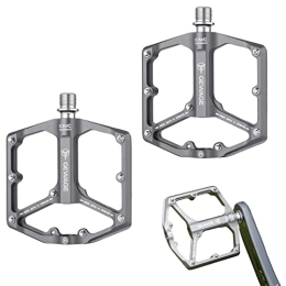 Aferzov Repuesta Pedales de Bicicleta de montaña, Pedal Antideslizante de aleación de Aluminio para Bicicleta de montaña - Pedal de Plataforma de aleación de Aluminio Ligero Universal Aferzov