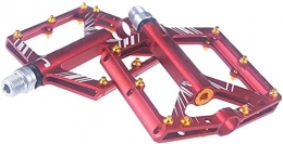 QIANMEI Repuesta Pedales de bicicleta MTB Pedales de bicicletas de carretera | Acero de molibdeno cromado CNC Pedales de bicicleta de aluminio con 4 rodamientos sellados | para montar al aire libre ( Color : Red )