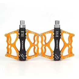 Pedales MTB Bicicleta, Pedales Ciclismo De Aluminio Pedales Plataforma con Rodamiento 9/16 para Mountain Bike, Bicicleta BMX, Bici Carretera para Mountain Bike BMX Pedales para Montaña- Orange