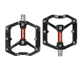 Finoti Repuesta Pedales MTB Pedales de Bicicleta Reflectantes Rodamientos sellados de Aluminio Ultral Pedales Bicicleta MontañA (Color : Black and Red)