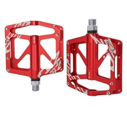 Asudaro Pedales de bicicleta de montaña Pedales para Bicicleta, ultraligeros Pedales para Bicicleta de montaña 9 / 16 Pulgadas Pedales para aleación de Aluminio para MTB, con 3 Barras Selladas, Antideslizantes, para Trekking, Color Rojo