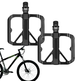 Siimred Pedales de bicicleta de montaña Siimred 5 pedales de bicicleta | Pedales de bicicleta de aleación de aluminio de 9 / 16 pulgadas | Pedal de plataforma ancha para bicicleta de carretera, ciclismo de montaña, negro