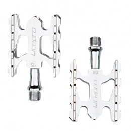 Toygogo Pedales Bicicleta, Bicicleta de Montaa de Aleacin de Aluminio Pedal 2.44 Pulgadas de Ancho Pedal Antideslizante para Mountain Bike BMX - Plata