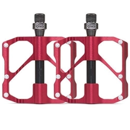 WANGLXFC Pedales de bicicleta de montaña WANGLXFC Duradero Pedales Bicicleta de Montaña, Aleación de Aluminio Ultraligero Pedales Tipo Universal, 3 Rodamientos, para MTB y Carreras Carretera BMX Bicicleta Cómodo, Red