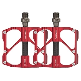 WZWS Pedales de bicicleta de montaña WZWS Pedales de Bicicleta de Aleación de Aluminio con Rodamientos de Fibra de Carbono, Adecuado para Bicicletas de Montaña y Bicicletas Plegables, Red-PD-R87CHighway