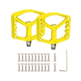 XIWALAI Pedales de bicicleta de montaña XIWALAI MTB Ultraligero de rodamientos de Pedal montaña BMX Pie Grande Anti-Slip Du Cubo COLORITO PLÁSTICO DE Nylon 9 / 16"Bicicleta (Color : Yellow)