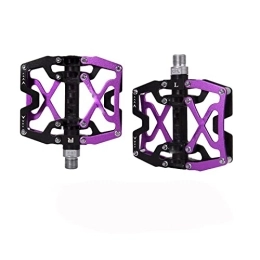 XIWALAI Repuesta XIWALAI Pedal de Bicicleta Bicicleta de Aluminio Ultra Ligera 3 rodamiento de 14 Colores Pedal de Bicicleta de montaña Accesorios for Bicicletas (Color : Y06-Black Purple)