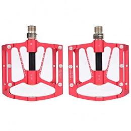 XYXZ Repuesta XYXZ Bicycle Platform Flat Pedal 1 Pair of Bicycle Pedal Mountain Road Bike Flat Platform Mountain Bike Aluminum Alloy 3 Bearing Palin 286G (Color : K18 Red)