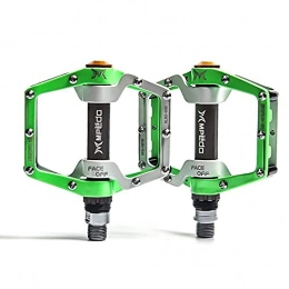 XYXZ Repuesta XYXZ Bicycle Platform Flat Pedal MTB Road Bicycle Pedals 3 Sealed Bearings Bicycle Pedals Mountain Pedals Wide Platform Pedales Anti-Slip and Rust-Proof (Color : Green)