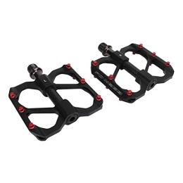 Zerodis Pedales de Bicicleta de Montaña, Eje de Acero Fuerte 12 Postes de Uñas Antideslizantes Pedales de Plataforma Plana para Mantenimiento (Negro)