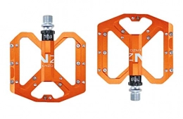 ZHTY Pedales de bicicleta de montaña ZHTY Pedal de Bicicleta Pie Plano Pedales de Bicicleta de montaña ultraligeros MTB CNC Aleación de Aluminio Sellado 3 Rodamientos Pedales de Bicicleta Antideslizantes Piezas de Bicicleta, Naranja