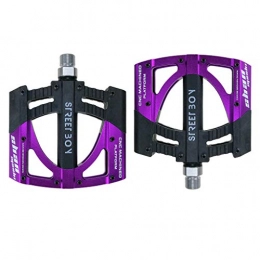 ZXCVAM Pedales de bicicleta de montaña ZXCVAM Pedales de Bicicleta Aleacin de Aluminio 3 Palin Pedal City Bike, Mountain Bike Plegable Reposapis Palin Impermeable y Antideslizante (1 par)-blackpurple