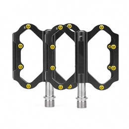 ZY Pedales de bicicleta de montaña ZY Pedal de Bicicleta, Cuerpo de aleación de Aluminio mecanizado CNC Husillo de Rosca de Tornillo de núcleo de Titanio, rodamientos sellados 3 Piezas, Pedales de Bicicleta MTB BMX, Negro