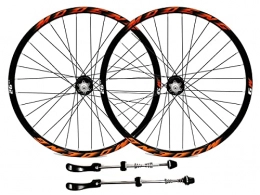 SHBH Repuesta Juego de Ruedas de Bicicleta de montaña 26" 27.5" 29" Llanta de Bicicleta MTB Ruedas de Freno de Disco QR Quick Release 32H Hub for 7 / 8 / 9 / 10 / 11 / 12 Speed Cassette 2055g (Color : Orange, Size : 27.5'')
