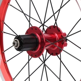 Cerlingwee Repuesta Juego de ruedas para bicicleta plegable, juego de ruedas para bicicleta de montaña, aleación de aluminio compatible con 6 rodamientos de clavos, resistente y duradero para niños adultos, (red)