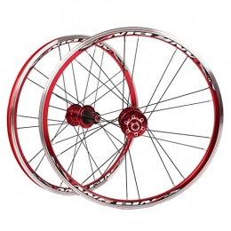 FOUFA Ruedas de bicicleta de montaña Juego de ruedas para bicicleta, ruedas de bicicleta de montaña de aleación de aluminio de 20 ", freno de disco, apto para ruedas libres de 7-10 velocidades, ejes de liberación rápida ( Color : Rojo )