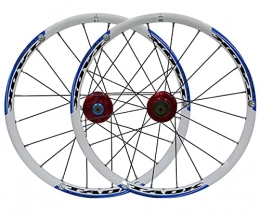 SHBH Repuesta Llanta de Bicicleta BMX de 20 Pulgadas MTB Juego de Ruedas de Bicicleta Plegable Freno de Disco Rueda de liberación rápida 1580g 20H Hub para Casete de 7 8 9 velocidades (Color : Blue, Size : 406)