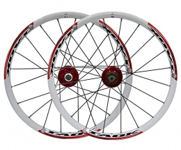 SHBH Repuesta Llanta de Bicicleta BMX de 20 Pulgadas MTB Juego de Ruedas de Bicicleta Plegable Freno de Disco Rueda de liberación rápida 1580g 20H Hub para Casete de 7 8 9 velocidades (Color : Red, Size : 406)